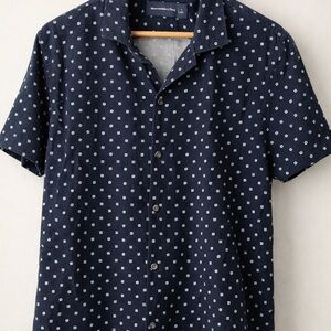 Abercrombie & Fitch Navy Short Sleeve Button Down Shirt Size L